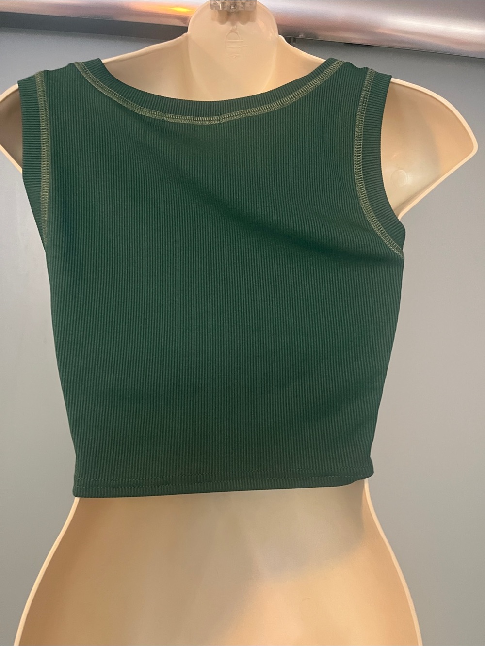 ROMWE Green 'Good Times' Graphic Ribbed Crop Tank - Picture 3 of 4
